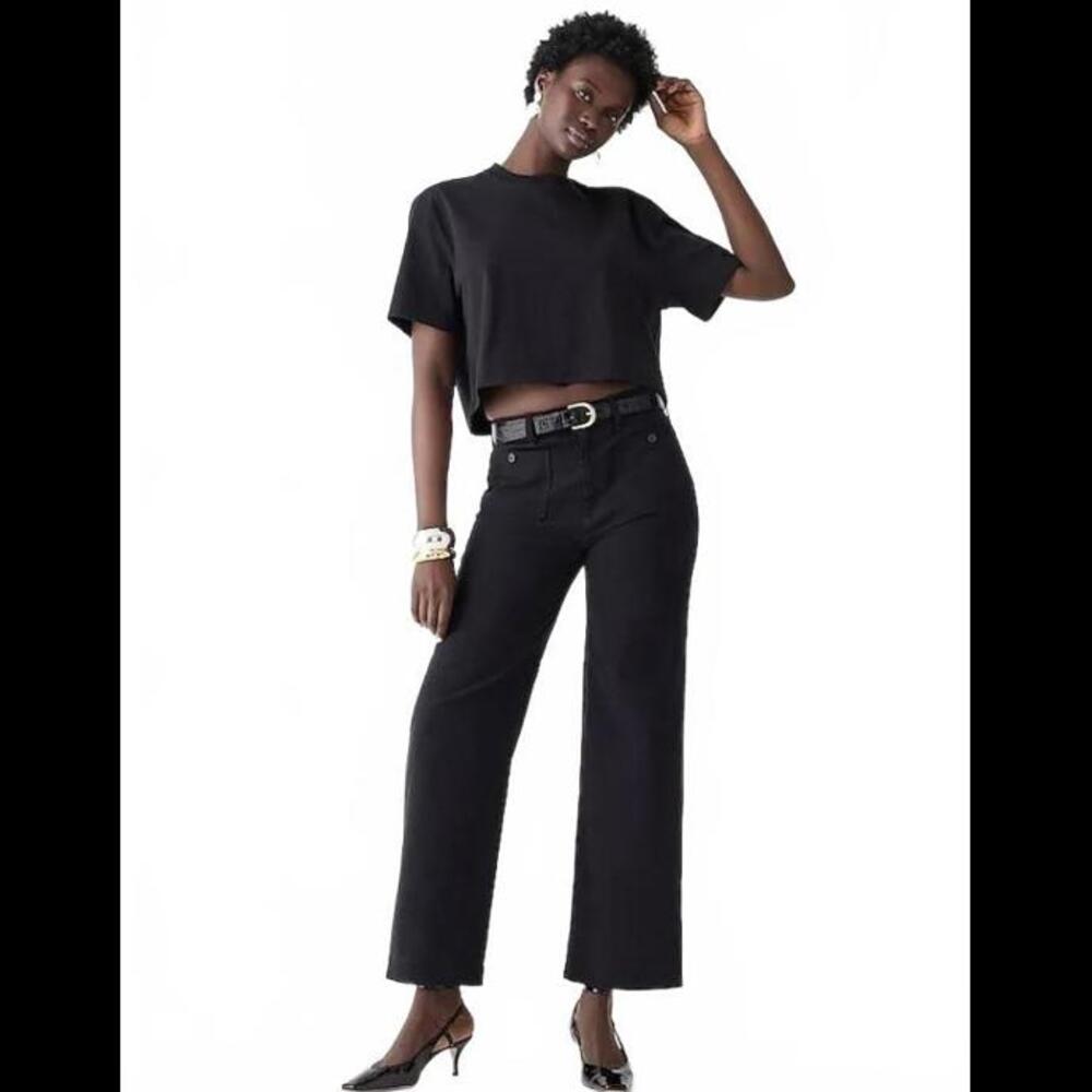 NEW J. Crew Sailor Slim Wide-Leg Chinos Black Cotton Pants Size 31